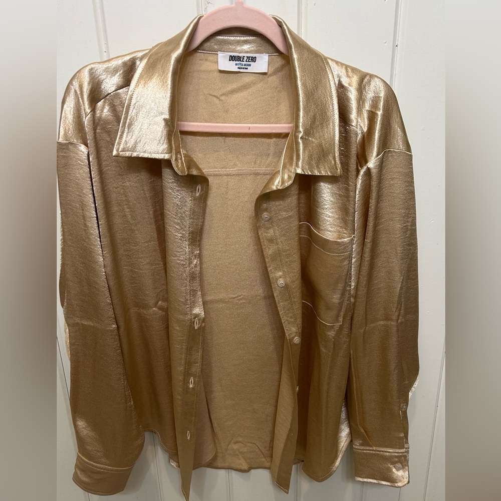 Double Zero Metallic Gold Top